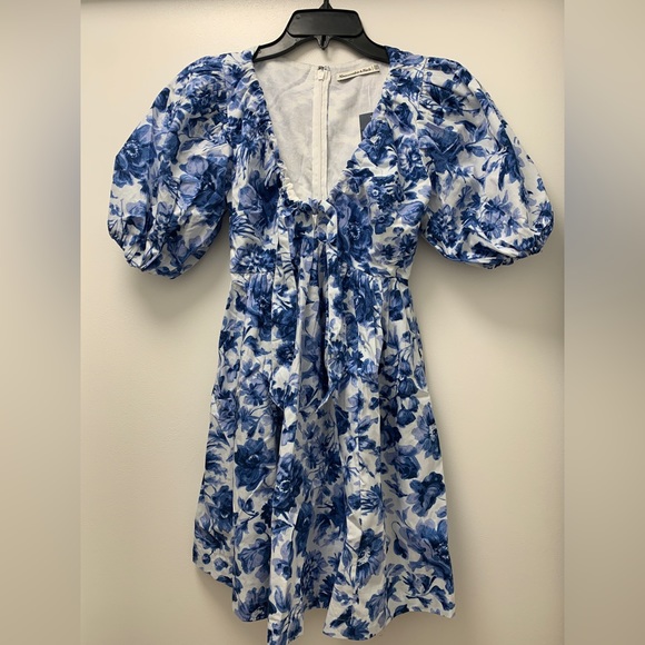 NWT Abercrombie floral poplin mini dress size XXS - Picture 2 of 4
